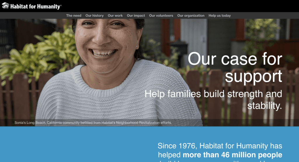 Habitat for Humanity case for support